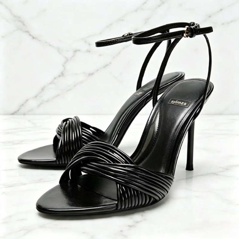 Women Fashion Brand - Modische Crossover-Vorderriemen Stiletto-Sandalen für Damen, Sexy