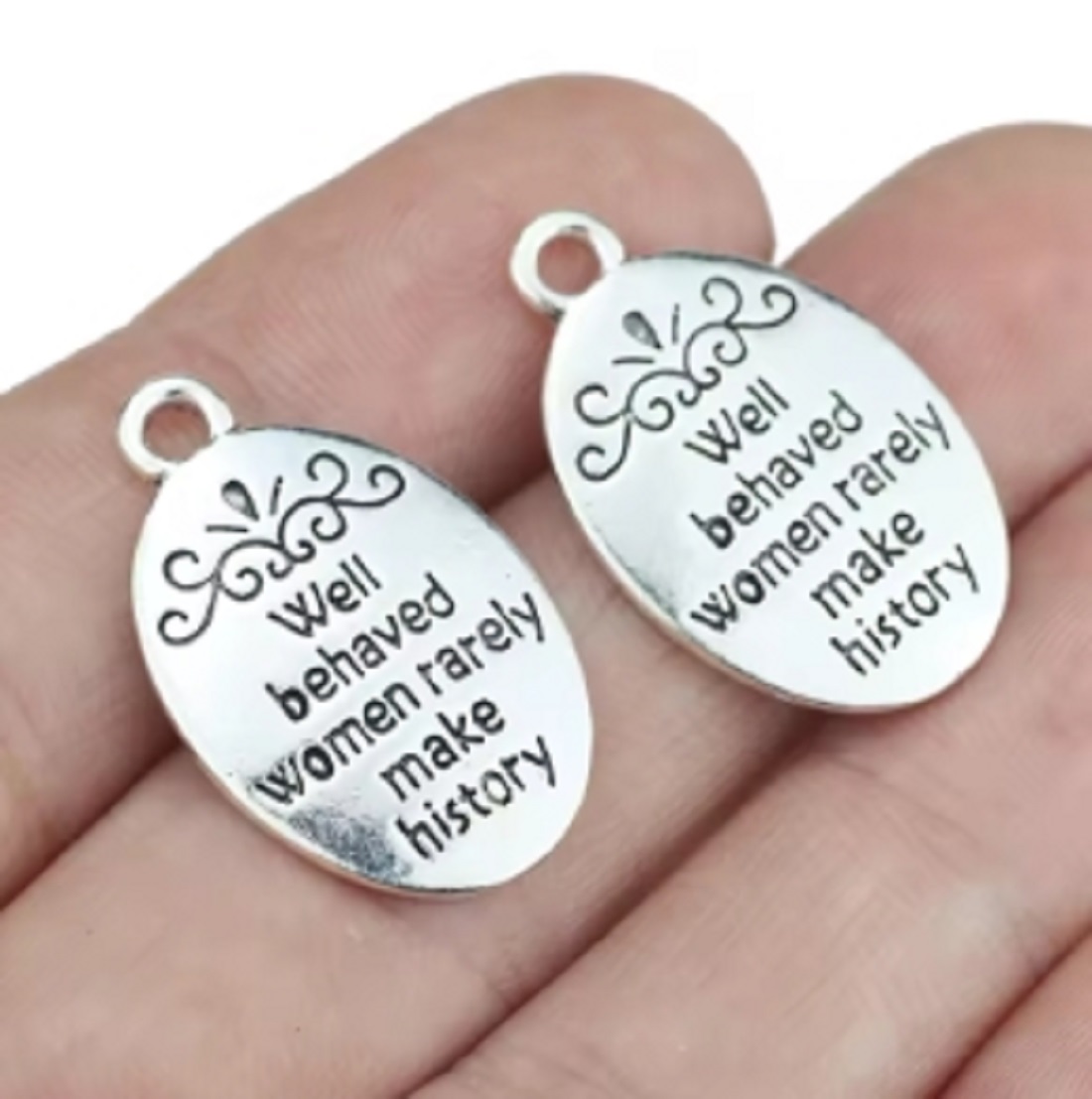 Women Fashion History - 10 Teile/los Oval Antik Silber Überzogene