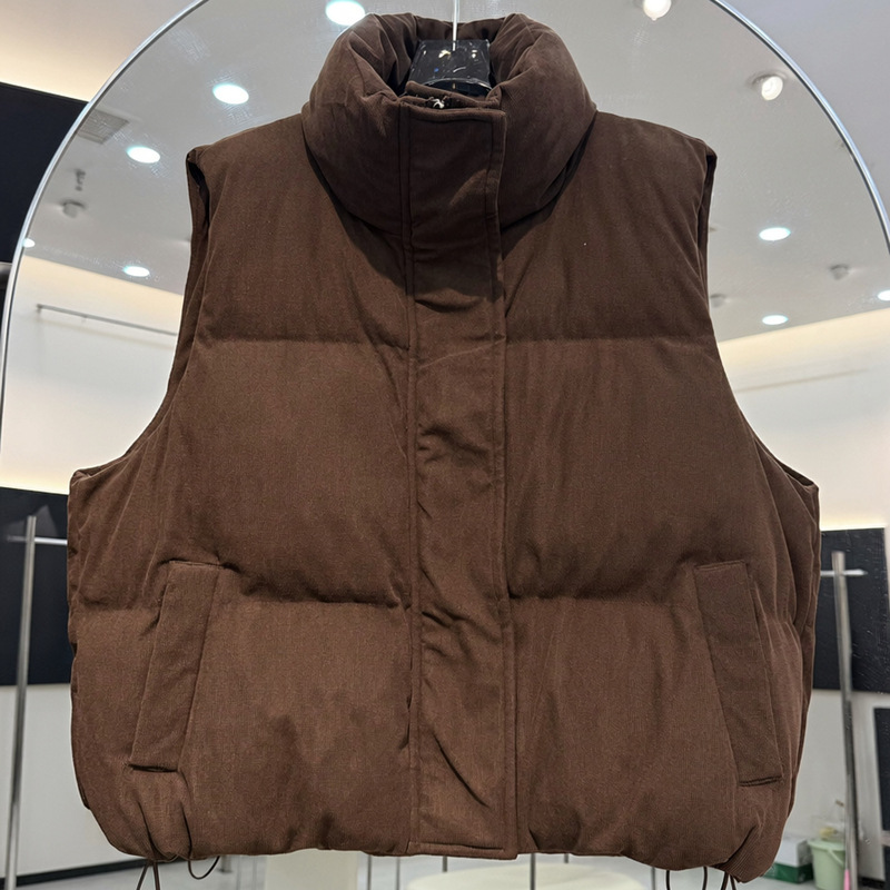 Puffer Vest Fashion Women - Damen-Steppweste mit Stehkragen, kurze Weste mit