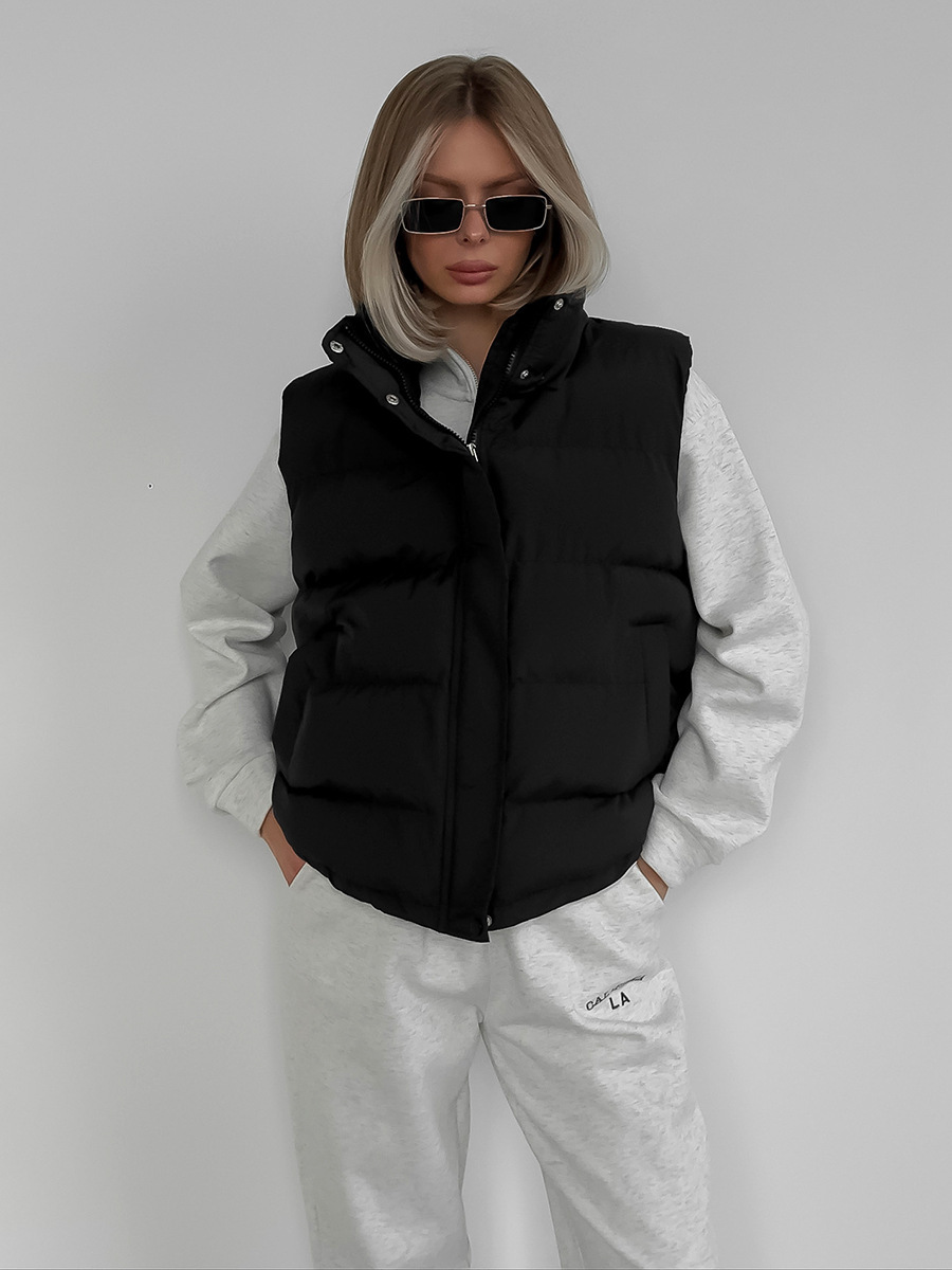 Puffer Vest Fashion Women - Damen Herbst Winter ärmellose Pufferweste mit