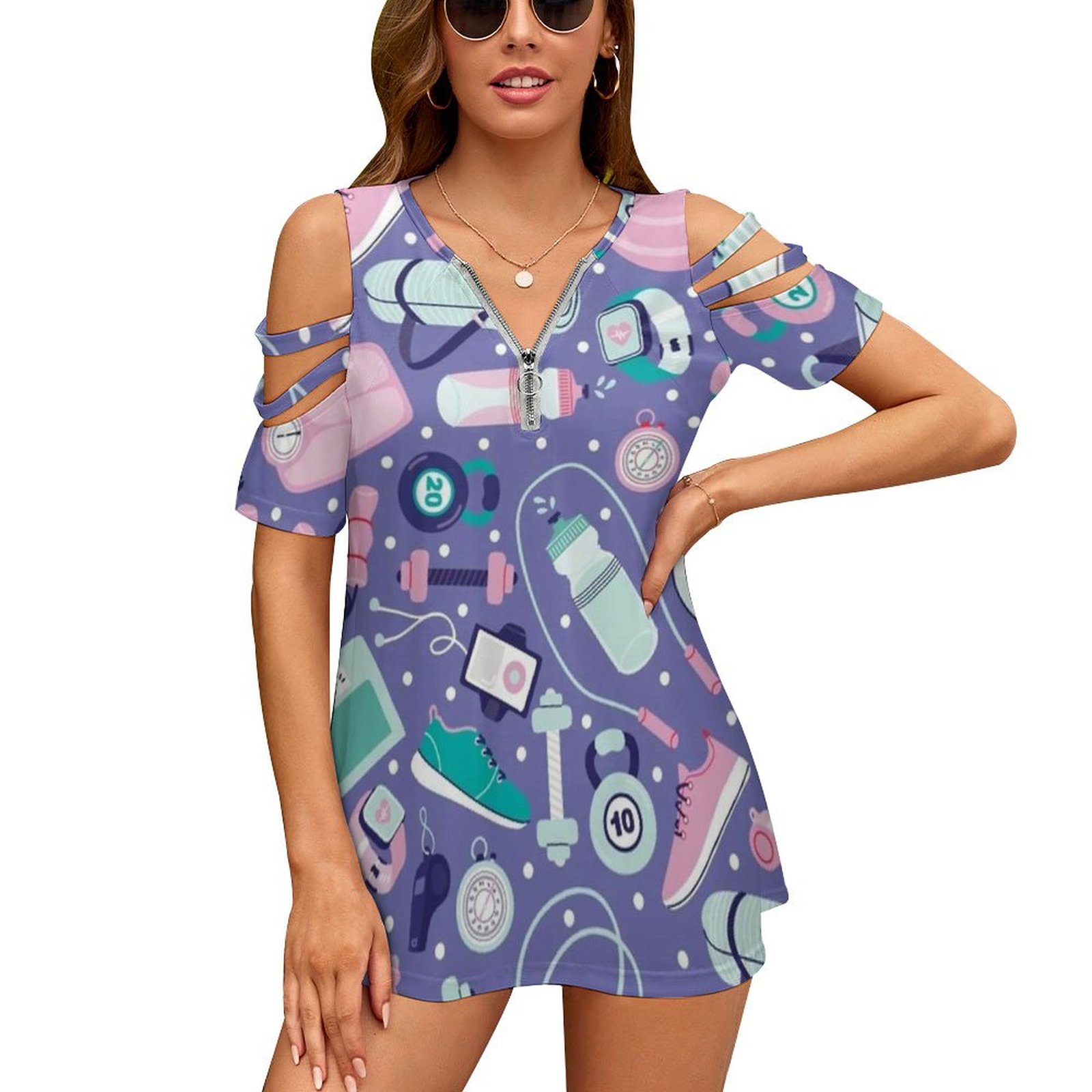 Women Fashion Vector - Get Fit Damen-T-Shirt, neue Mode, bedruckt,