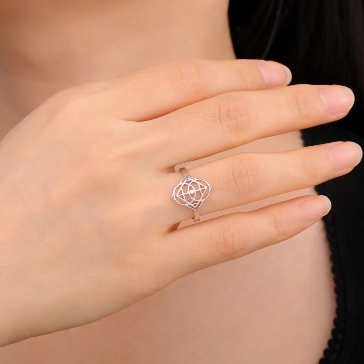 Women Fashion Vector - LIKGREAT Geometrischer Vektorring für Männer und