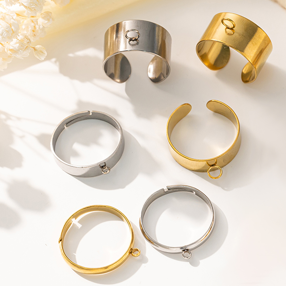 Women Fashion Rings - 5 teile/los Edelstahl Gold Farbe Offene