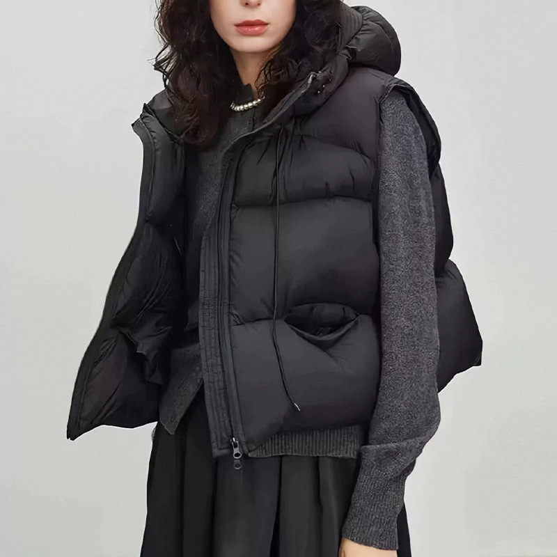 Puffer Vest Fashion Women - Frauen Weiße Ente Unten Weste Winter