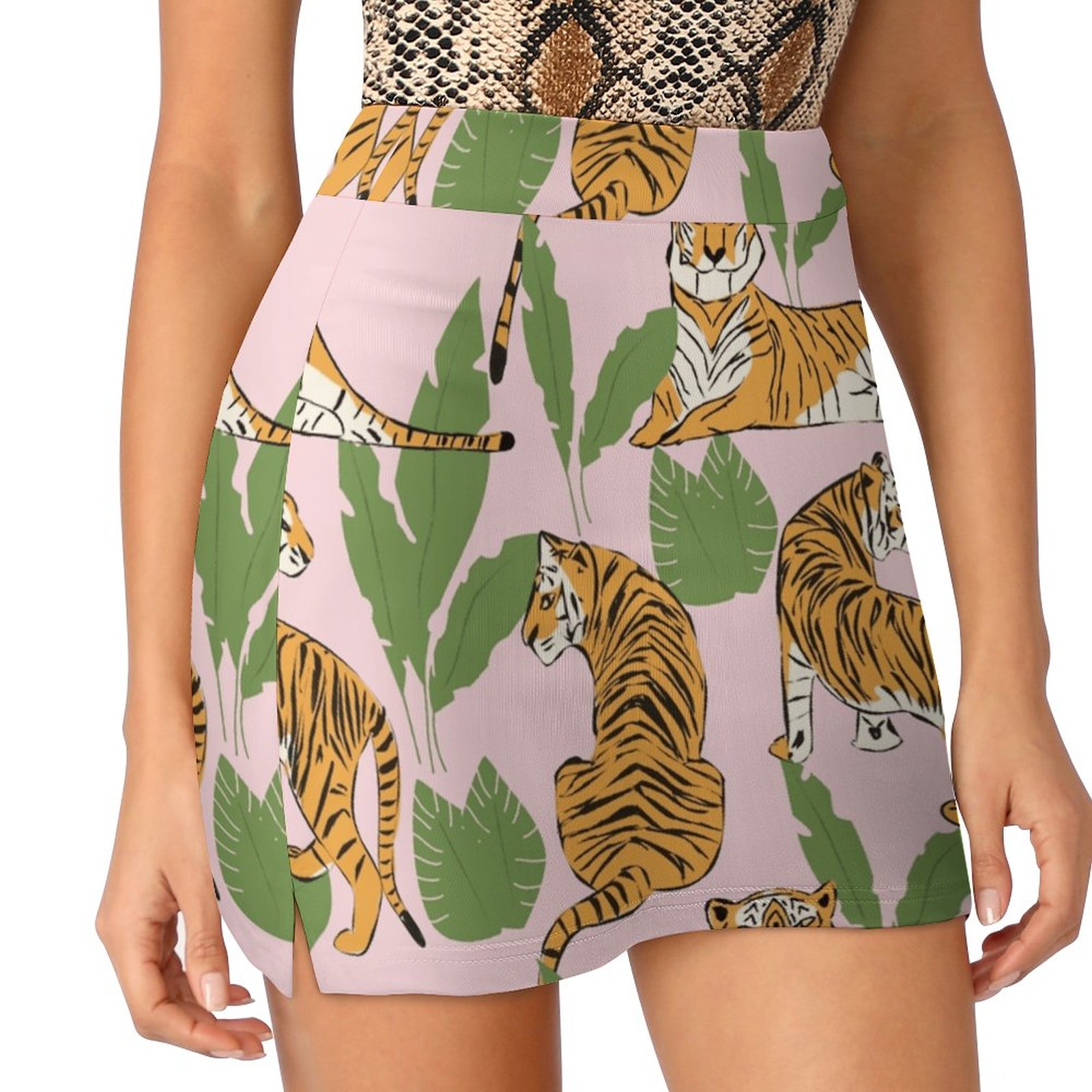 Women Fashion Vector - Tiger-Muster 008, Damenrock, ästhetische Röcke, neue
