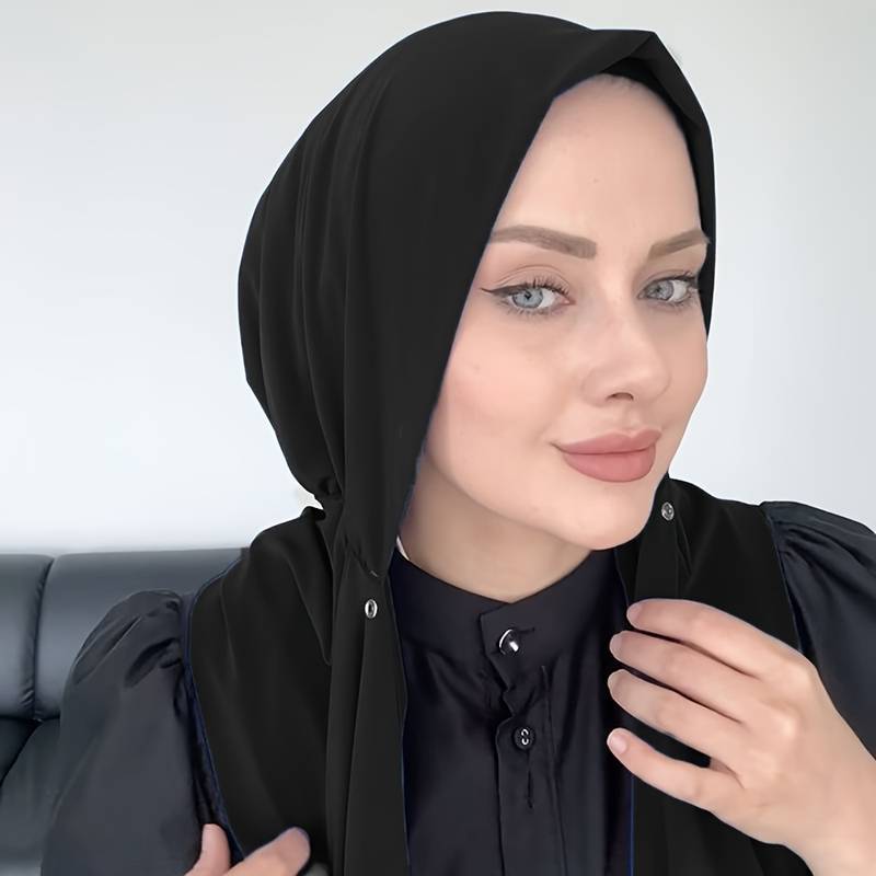 Women Fashion Simple - Muslimische Mode, schlichter, einfarbiger Schal-Hut mit