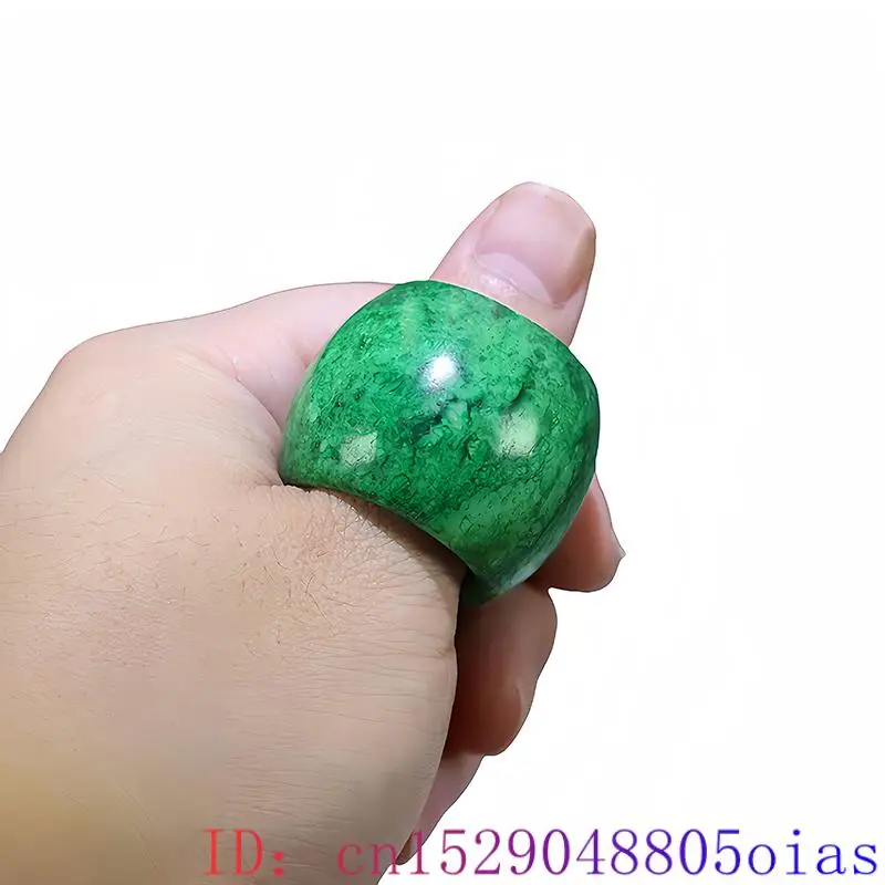 22mm grüne echte Jade Ringe fü – Women Fashion Rings Bewertung und Preis