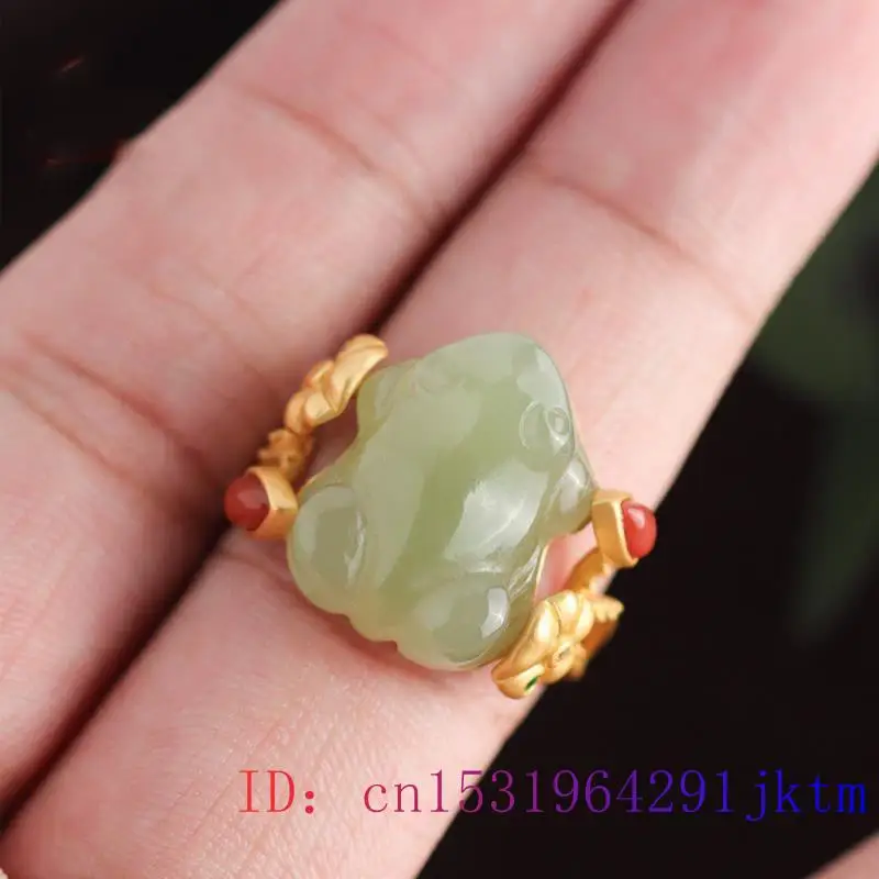 Grüne Jade Frosch Ringe Charms – Women Fashion Rings Bewertung und Preis