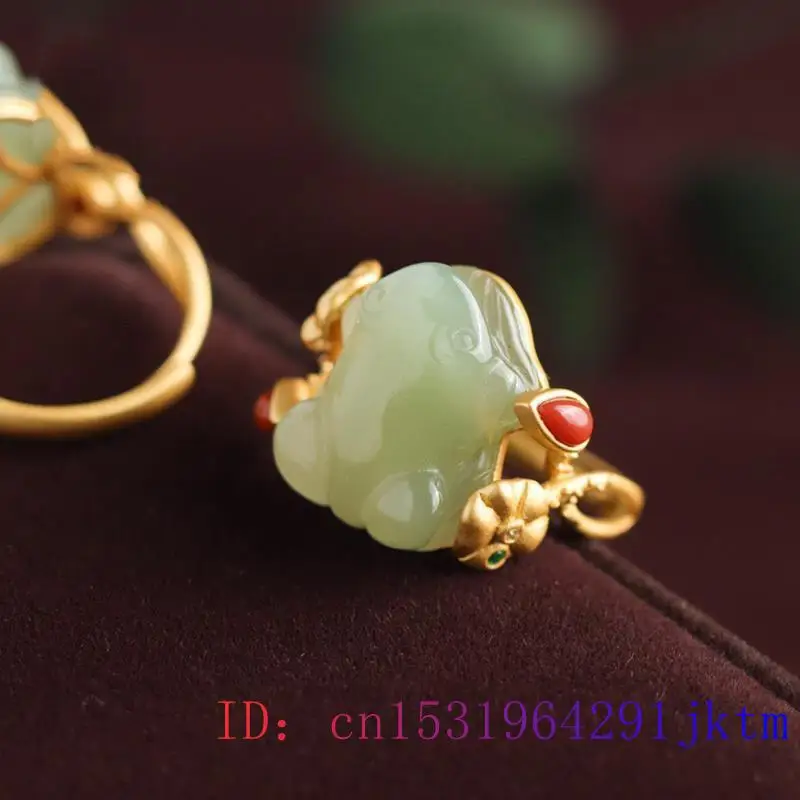 Grüne Jade Frosch Ringe Charms – Women Fashion Rings Bewertung und Preis