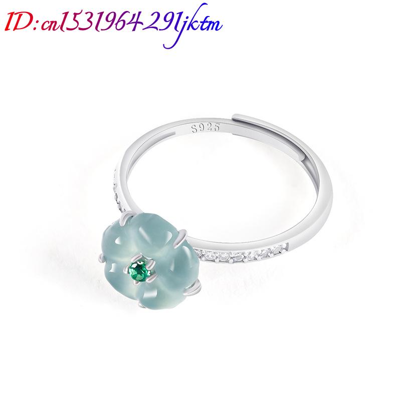 Blaue Burmesische Jadeit-Blume – Women Fashion Rings Bewertung und Preis
