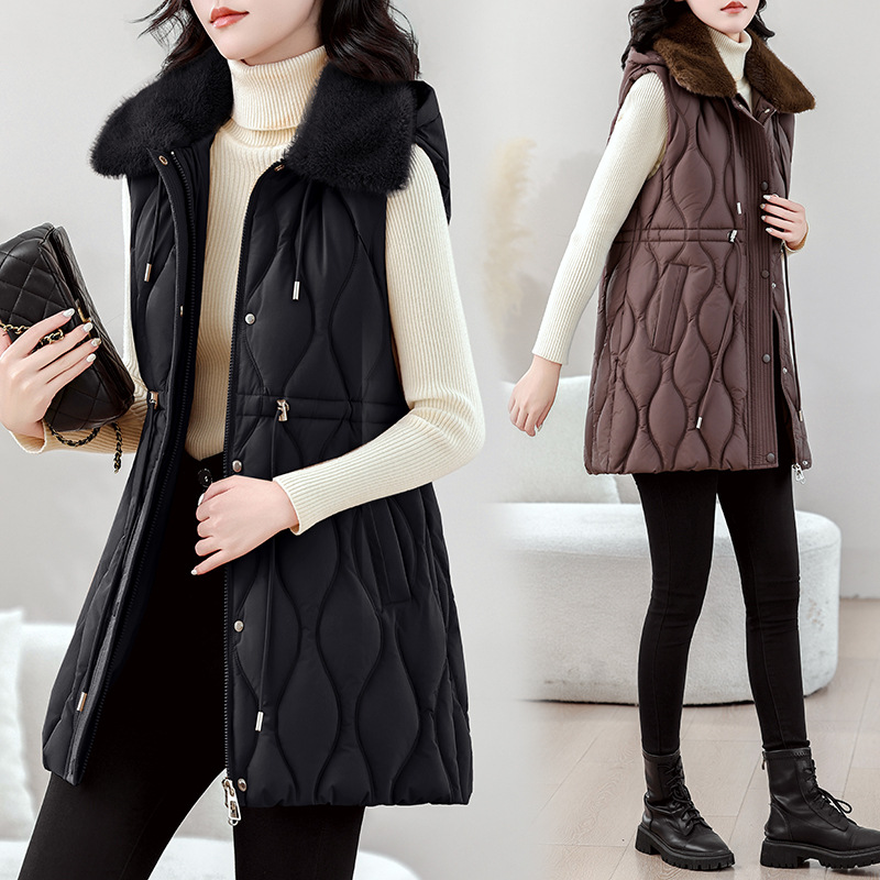 Damen Mittellange Pufferweste  – Puffer Vest Fashion Women Bewertung und Preis