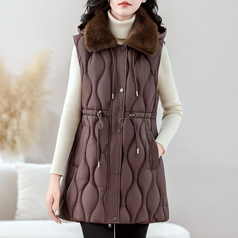 Damen Mittellange Pufferweste  – Puffer Vest Fashion Women Bewertung und Preis