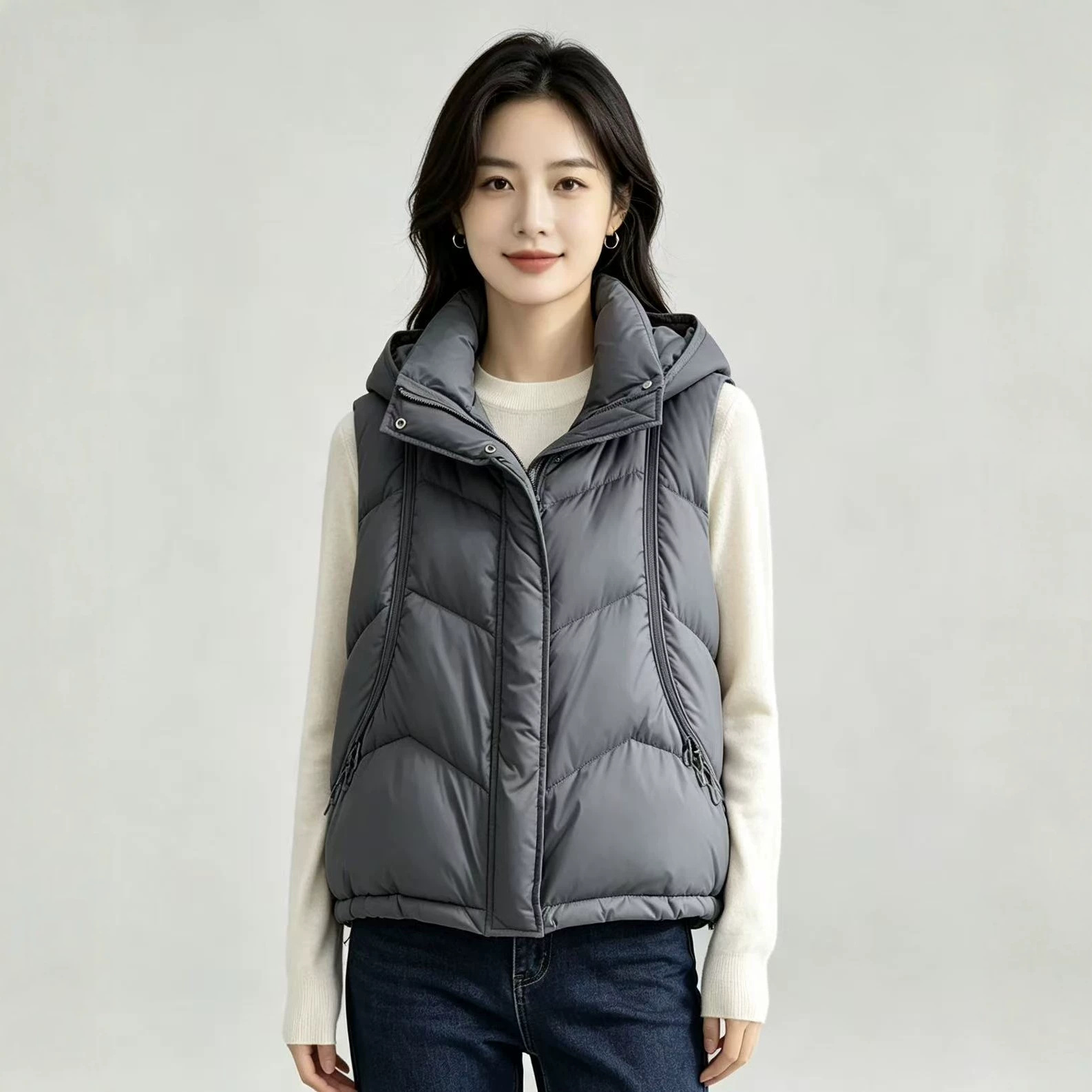Herbst-Winter Damen Daunen-Bau – Puffer Vest Fashion Women Bewertung und Preis