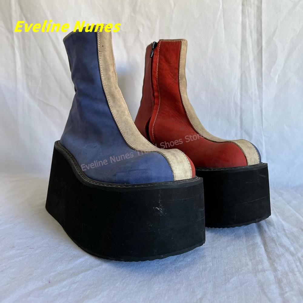 Y2K Rot-Blaue Plateau-Stiefele – Women'S Fashion Trends Spring 2026 Bewertung und Preis