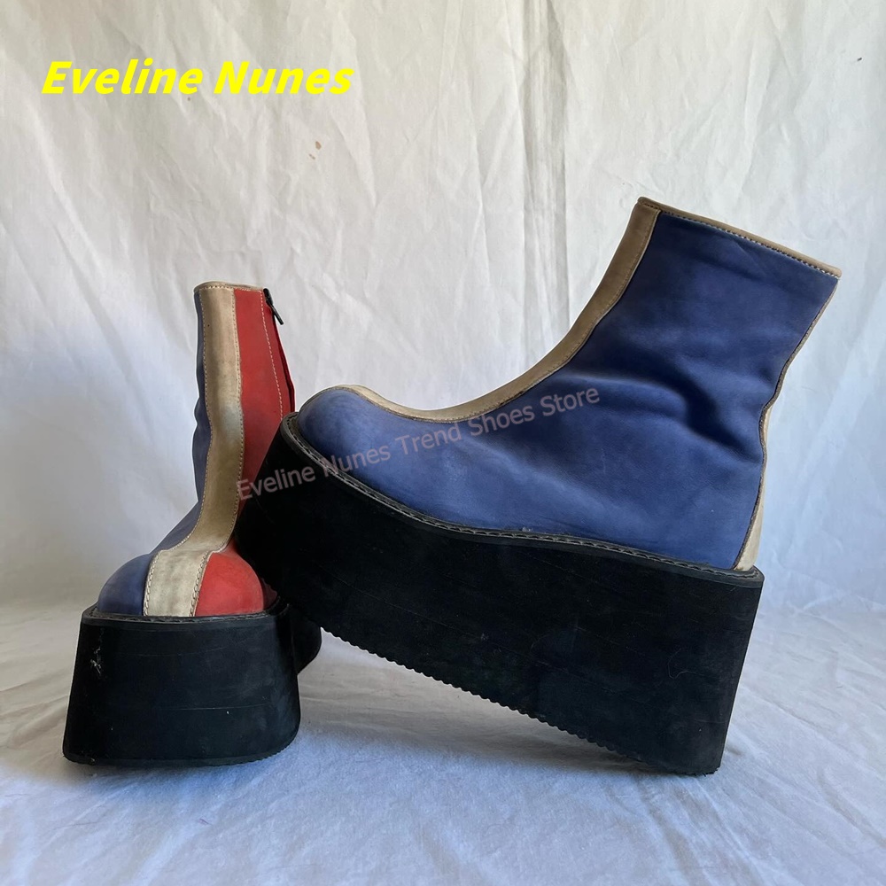 Y2K Rot-Blaue Plateau-Stiefele – Women'S Fashion Trends Spring 2026 Bewertung und Preis