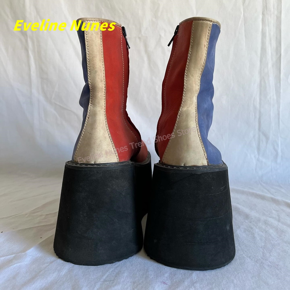 Y2K Rot-Blaue Plateau-Stiefele – Women'S Fashion Trends Spring 2026 Bewertung und Preis