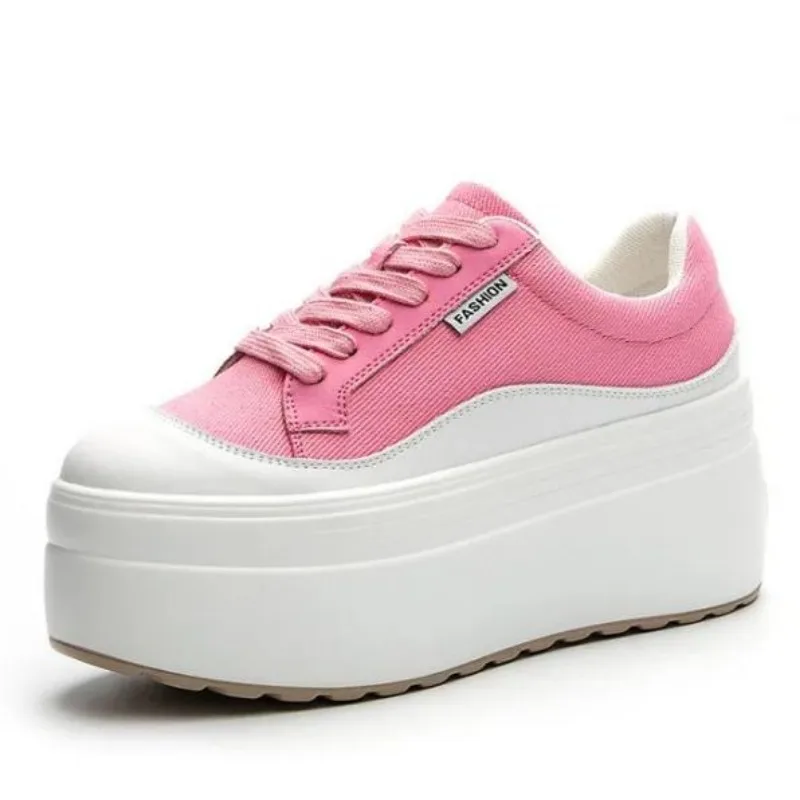 8cm Neue Leinwand Echtes Leder – Women'S Fashion Gym Shoes Bewertung und Preis