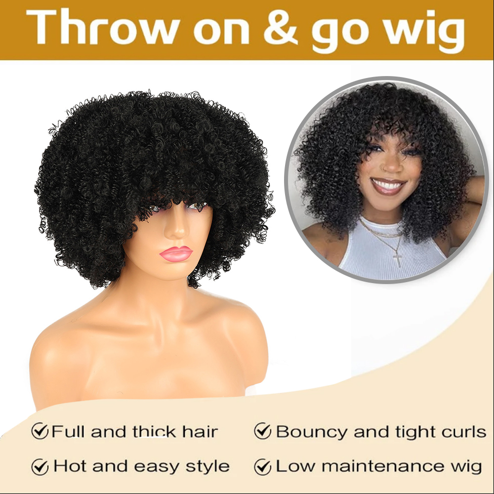 Afro-Kinky-Curly-Perücken mit  – Women Fashion Icon Bewertung und Preis