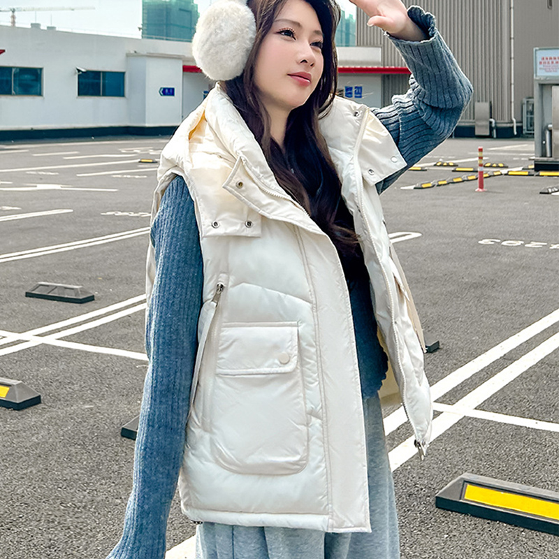 2025, große Tasche, lose Kapuz – Puffer Vest Fashion Women Bewertung und Preis