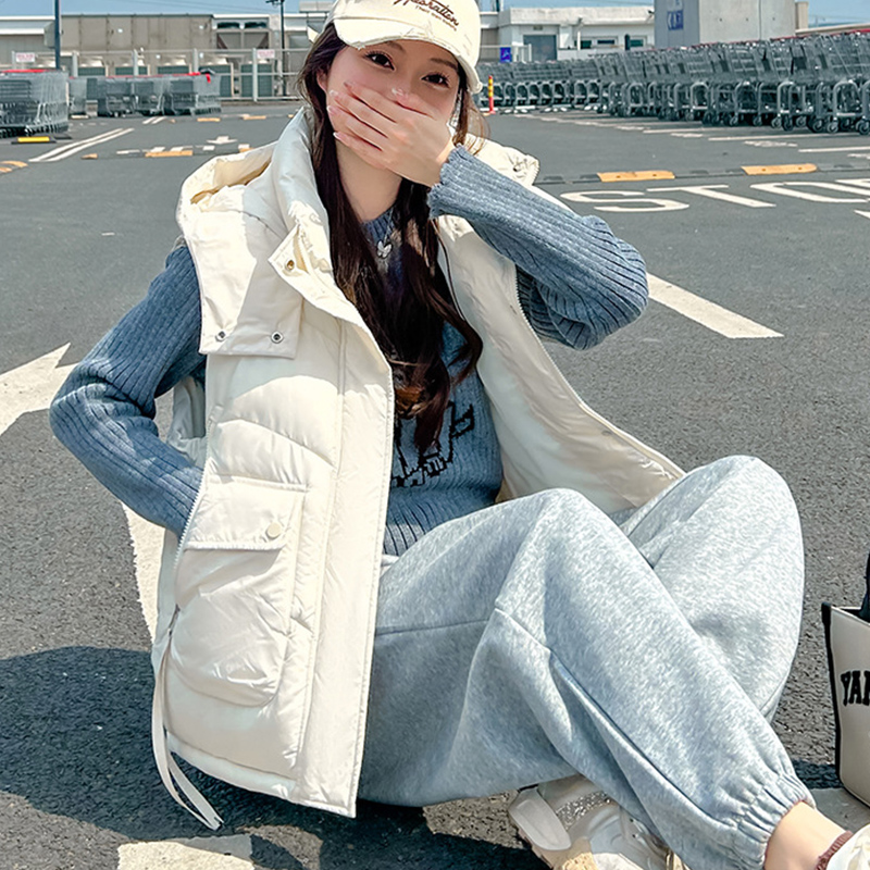 2025, große Tasche, lose Kapuz – Puffer Vest Fashion Women Bewertung und Preis