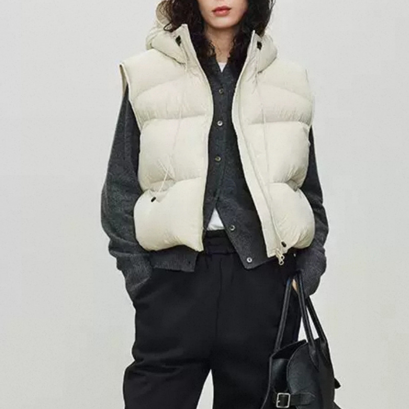 Frauen Weiße Ente Unten Weste  – Puffer Vest Fashion Women Bewertung und Preis