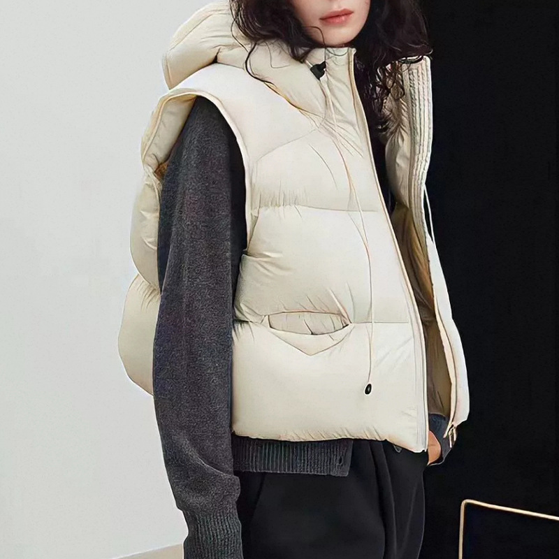 Frauen Weiße Ente Unten Weste  – Puffer Vest Fashion Women Bewertung und Preis
