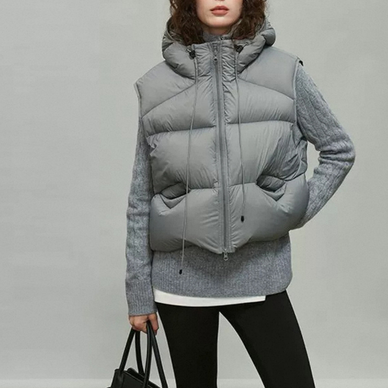 Frauen Weiße Ente Unten Weste  – Puffer Vest Fashion Women Bewertung und Preis